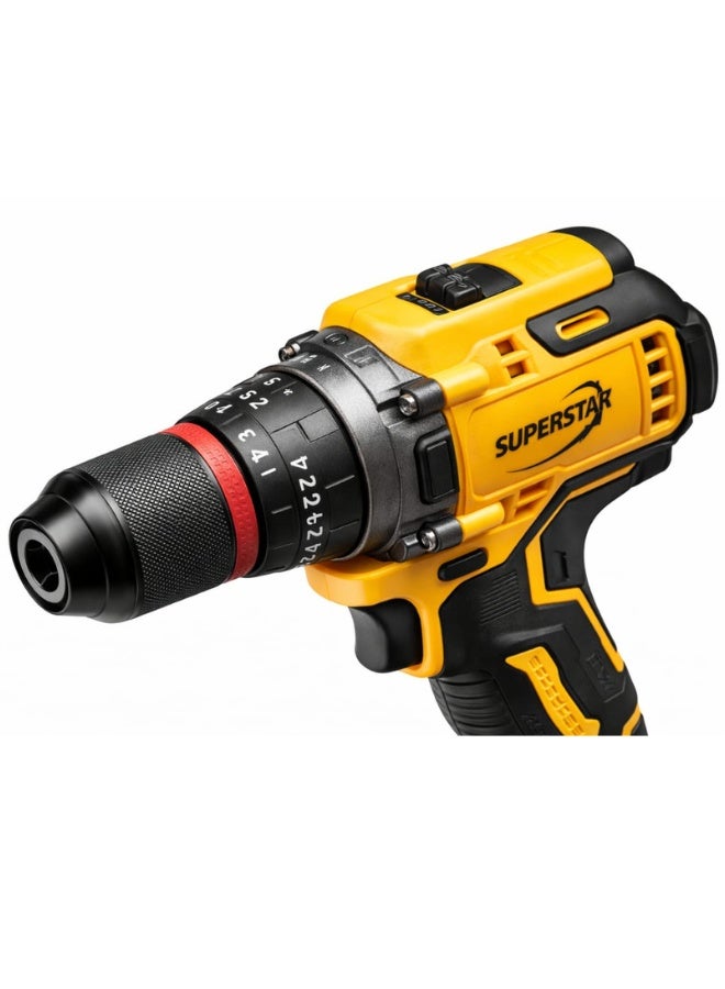 SuperStar 48V Cordless Drill Powerful Lithium-Ion – Professional Electric Drill Driver with LED Light, 2-Speed Control, 18+1 Torque Settings, Overheat & Overcharge Protection (Model SPER-BL48) - Image 5